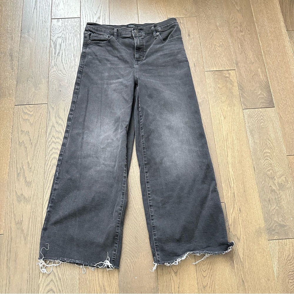Banana Republic Charcoal Wide-Leg Jeans